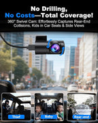 JOMISE 4K Dash Cam Front and Rear with 5Ghz WiFi GPS, Dual Dashcam with 64GB Card, 3" Screen, Night Vision, 24H Parking Mode 