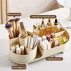 Rotating Makeup Organizer for Vanity with Brush Holder, Cosmetic Makeup Storage Organizer, Large Spinning Makeup Skincare Org