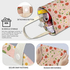 Cute Car Trash Can, Hanging Canvas Car Back Seat Organizer and Storage Bag, Funny Car Trash Bag For Travelling, Outdoor Cute Strawberry Leaf