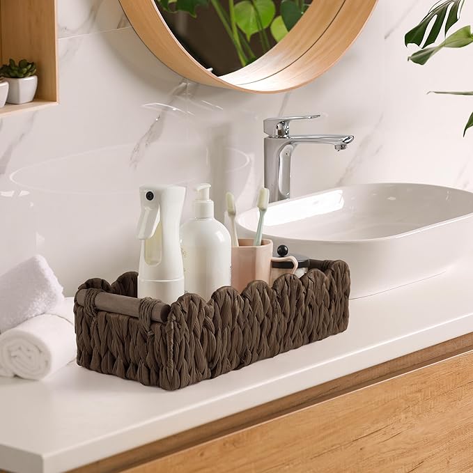 Toilet Paper Storage Basket Bathroom Counter Organizer Wicker Baskets for Organizing Cute Basket for Bedroom Nursery Room Kit