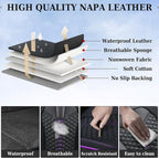 Coverado Car Seat Covers Front Seats, Nappa Leather Black&Purple Car Seat Cover, Automotive Seat Covers, Waterproof Driver Se