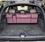 Hanemia Car Trunk Organizer, Backseat Hanging Storage with 4 Large Pockets, Collapsible Cargo Bag with Adjustable Straps