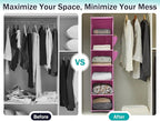 YOUDENOVA Hanging Closet Organizer and Storage, 6-Shelf Closet Hanging Storage Shelves, Light Pink