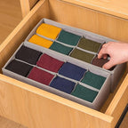 Qozary 3 Pack Sock Underwear Drawer Organizer Dividers, Collapsible Cabinet Closet Storage Boxes for Clothes, Socks, Lingerie