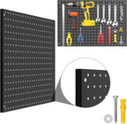 Peg Board, 3 Pack Metal Pegboard Panels Black Pegboards Wall Organizer with Frame Large Heavy Duty Peg Board with Hooks for W