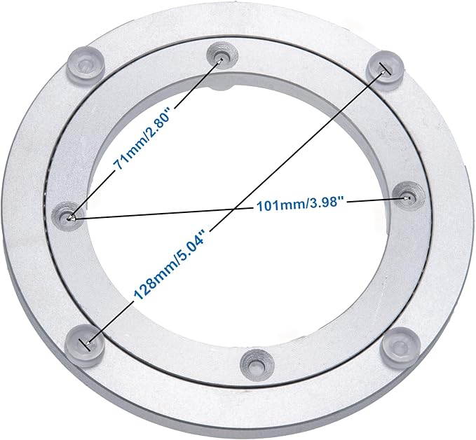 Aluminum Heavy Duty Lazy Susan Rotating Turntable Bearing Swivel Plate Hardware for Dining-Table (6 inch)
