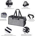 Muzale Extra Large Utility Tote Bag with Wire Frame Reusable Grocery Bags Foldable Heavy Duty Shopping Bags for Groceries Collapsible Totes with Handles for Carrying Heavy Loads Storage Car Trunk