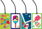 R. Nichols Pickleball Luggage Tag Set - Sturdy Waterproof Plastic Travel Labels for Baggage, Suitcases, Backpacks, and Diaper