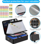 ENGPOW Fireproof Document Box with Lock,5200℉ Soft Case Fireproof Box with 25 Pocket Accordion File Folder,Multi-Layer Firepr
