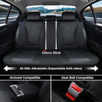 Coverado Car Seat Covers Full Set, 5 Seats Luxury Nappa Leather Seat Covers for Cars, Car Seat Cover Waterproof, Front and Ba