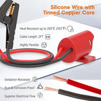Jumper Cables for Car with Adapter Compatible with Milwaukee M12 12V Batteries, Silicone Wire 8AWG 2FT Alligator Clips Automotive Jump Starter Jumper Cables for Jump Starting Car or Tool Batteries
