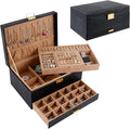Gifturbo Jewelry Box for Women,Jewelry Boxes for Girls, 3 Layers Large Travel Jewelry Storage Organizer Box for Earring,Ring,