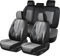 Coverado Car Seat Covers Full Set, Faux Leather Seat Covers for Car, Luxury Automotive Seat Covers Waterproof Car Seat Protec