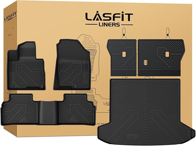 LASFIT Floor Mats & Cargo Mat with Seatback for Hyundai Tucson Gas 2026 2025 2024 2023 2022 SEL/SEL Convenience/SE/XRT, All Weather TPE Car Mats Custom Fit Tucson 2022-2026 Floor Liners & Trunk Mat