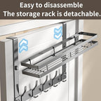 Over The Door Hooks Organizer, Coat Rack Over The Door Storage Hanger Towel Rack with Mesh Baskets and 10 Hooks, Back of Door