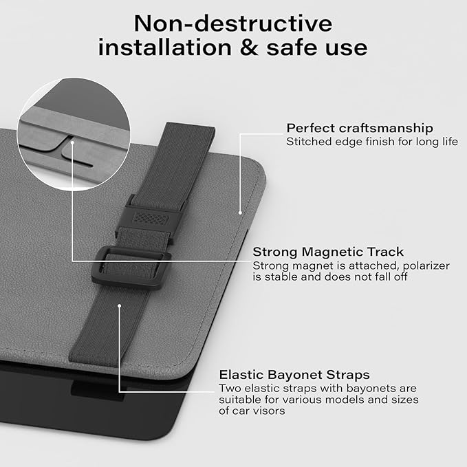Car Visor Extender Sun Bblocker，Upgraded UV400 Car Sun Visor Extension with PC Lens and Side Sunshade,Filter UV，Safe Ddriving.Universal for SUV, Family Automotive, Gray