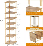 LUCKNOCK Vertical Shoe Rack, 8-Tier Tall Narrow Shoe Organizer for Entryway, Closet, Dorm & Small Spaces, Freestanding Wooden
