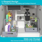 REALINN Under Sink Organizer, Pull Out Cabinet Organizer 2 Tier Slide Out Sink Shelf Cabinet Storage Shelves, Storage for Kit