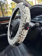 Crochet Spider Steering Wheel Cover Universal 14-15 inch (C,Steering Wheel Cover)