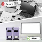 BALEINE File Organizer Box with Lid, Collapsible File Folder Organizer with Plastic Slide, Hanging File Folder Box for Office