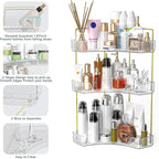 Webetop Corner Bathroom Counter Organizer 3 Tier Bathroom Countertop Organizers Shelf Makeup Organizer for Vanity Perfume Tra
