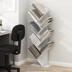 Furinno TREE Book Shelf, 9-Tier Bookshelf, Tree Bookcase with Angled Open Shelf, 8.4 x 15.7 x 50.9, for Room Decor, for Livin