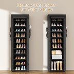ROJASOP Shoe Rack with Covers 10 Tier Large Shoe Organizer Tall Shoe Closet Storage for 20-22 Pairs Shoe and Boot, Free Stand