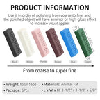 SCOTTCHEN Buffing Polishing Cutting Compounds 16 Oz.Kit-for Stainless Steel Aluminum Jewelry,Black White Purple Brown Blue Green,from Course to Fine - 6 Pcs