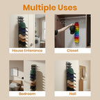 2 Pack Baseball Hat Organiser, Wall Mount Hat Rack with Built-In Spring Clips, Baseball Cap Organizer for Closet & Door, Adhe