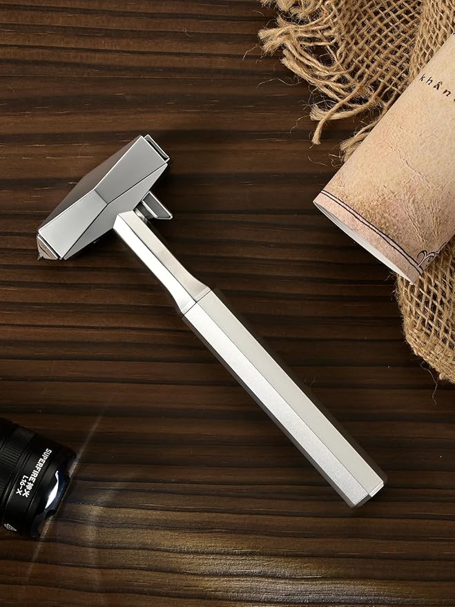 2-in-1 Car Safety Hammer and Seatbelt Cutter Shatters Double-Layer Laminated Glass, All-Metal Tesla-Inspired Design for Cars,
