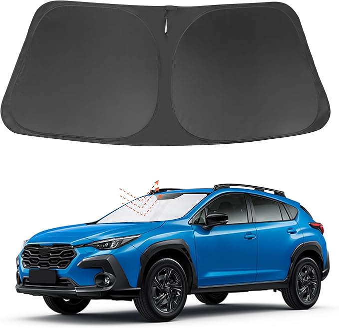Front Windshield Sun Shade Foldable Car Front Window Sun Shade Windshield Shade Custom Fit for 2018-2023 Su-baru Crosstrek Block UV Rays Heat Keep Car Cooler
