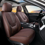 Coverado Front Seat Covers, Car Seat Covers Front Seats, Nappa Leather Seat Covers for Cars, Waterproof Seat Covers with Lumb