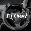 West Llama Customized Auto Car Steering Wheel Cover for Chevy Silverado,Tahoe,Equinox,Traverse,Trailblazer,Colorado(Black+Gra