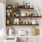 Heimlove 12 Inch Deep Floating Shelves, 55 x 12 inch Extra Long Floating Shelves for Wall, Large Display Shelf & Storage Shel