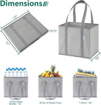 Reusable Grocery Bags Foldable 4-Pk, Heavy Duty Large Reusable Shopping Bags with Handles, Collapsible Tote