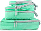 COVAX 4 Set Compression Packing Cubes, Travel Luggage Organizers and Storage Packing Cubes (Green)