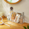 MORNITE Bathroom Counter Shelf Vanity Trays, Makeup Organizer Tray with 9 Compartments, Trays Holders for Medicine Bathroom C