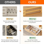 Lifewit 2.4" High 6 Pack Bamboo Drawer Dividers 33-42cm/13-16.5" Adjustable Wooden Drawer Organizer for Clothes/Utensils, Exp