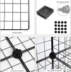 C&AHOME Wire Cube Storage, 4-Cube Storage Organizer Metal, C Grids Storage Bins Shelving, Modular Bookshelf Shelf, Closet Cab