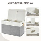 Large Toy Storage Box with Lid, Collapsible Toys Storage Organizer Bins with Dividers and Handles, Storage Chest Bin for Kids