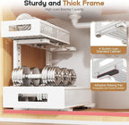 2-Pack Under Sink Storage Organizer, Large 2-Tier Elegant Mesh Pull Out Shelf for Kitchen and Bathroom Cabinet Organization, 