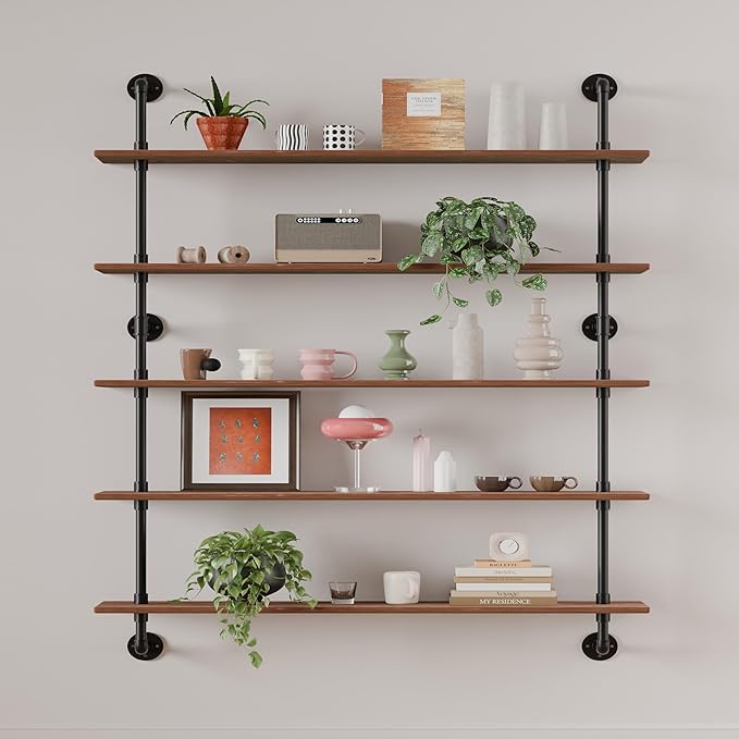 Floating Shelves for Wall Living Room Shelves Bookshelf Industrial Pipe Shelving Shelf Real Wood Planks 36 inch Rustic Wall S