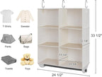 StorageWorks Hanging Closet Organizer with Metal Rod, 6-Section Closet Organizers and Storage, Collapsible Hanging Shelves fo