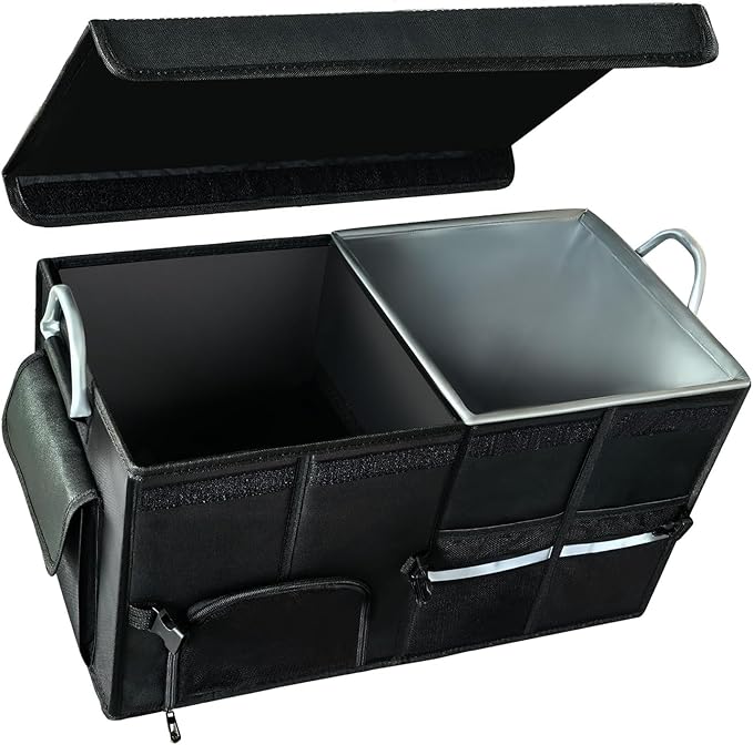 Collapsible Multi Compartment Car Trunk Organizer,SUV Trunk Organizer, suitable for Car Accessories Interior for Women and Men