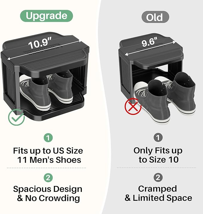 Kitstorack 8-Tier Vertical Plastic Shoe Rack, Freestanding Stackable Storage Organizer for Small Closets and Tight Spaces