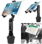 Cellet Universal Car Cup Holder Tablet Mount – Adjustable Gooseneck Stand for iPad, Galaxy, Kindle, Smartphones & More – Stable Base Fits Cup Holders 2.5"-4" for Front & Back Seat Use