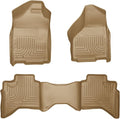 Husky Liners Weatherbeater Floor Mats | Fits 2002-2008 Ram 1500 Quad Cab; 2003-2009 Ram 2500/3500 Quad Cab (Fits Models w/Underseat Storage ONLY) | Front & 2nd Row, 3-pc Tan - 98033