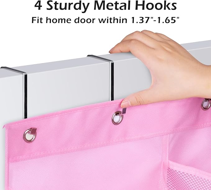 KIMBORA 12 Large Mesh Pockets Over the Door Shoe Organizer for Closet Hanging Shoe Rack for Door Sneaker Hanger Boot Storage 