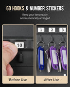 Uniclife 60 Position Key Cabinet with Combination Lock Resettable Black Digital Security Storage Box Steel Key Organizer with