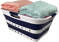 SAMMART 42L (11 gallon) Collapsible Plastic Laundry Basket - Foldable Pop Up Storage Container/Organizer - Space Saving Hampe
